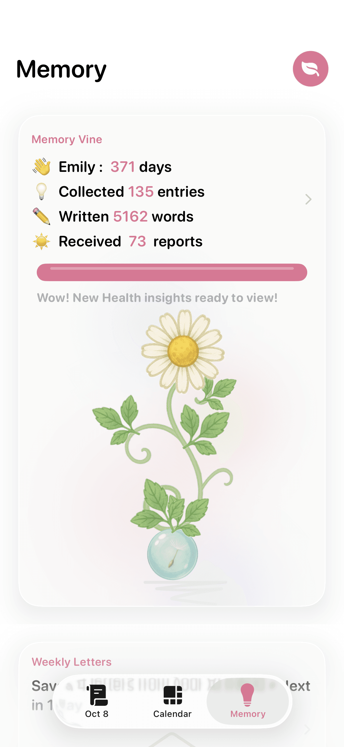 Depression Support Journal App Interface